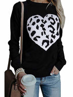 Stunncal Love Shaped Leopard Sweater
