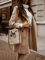 Stunncal Breasted Lapel Collar Coat