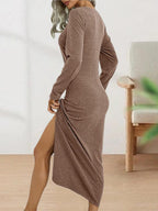 Stunncal Sweet Elegant Solid Fold O Neck Sheath Dresses(4 Colors)
