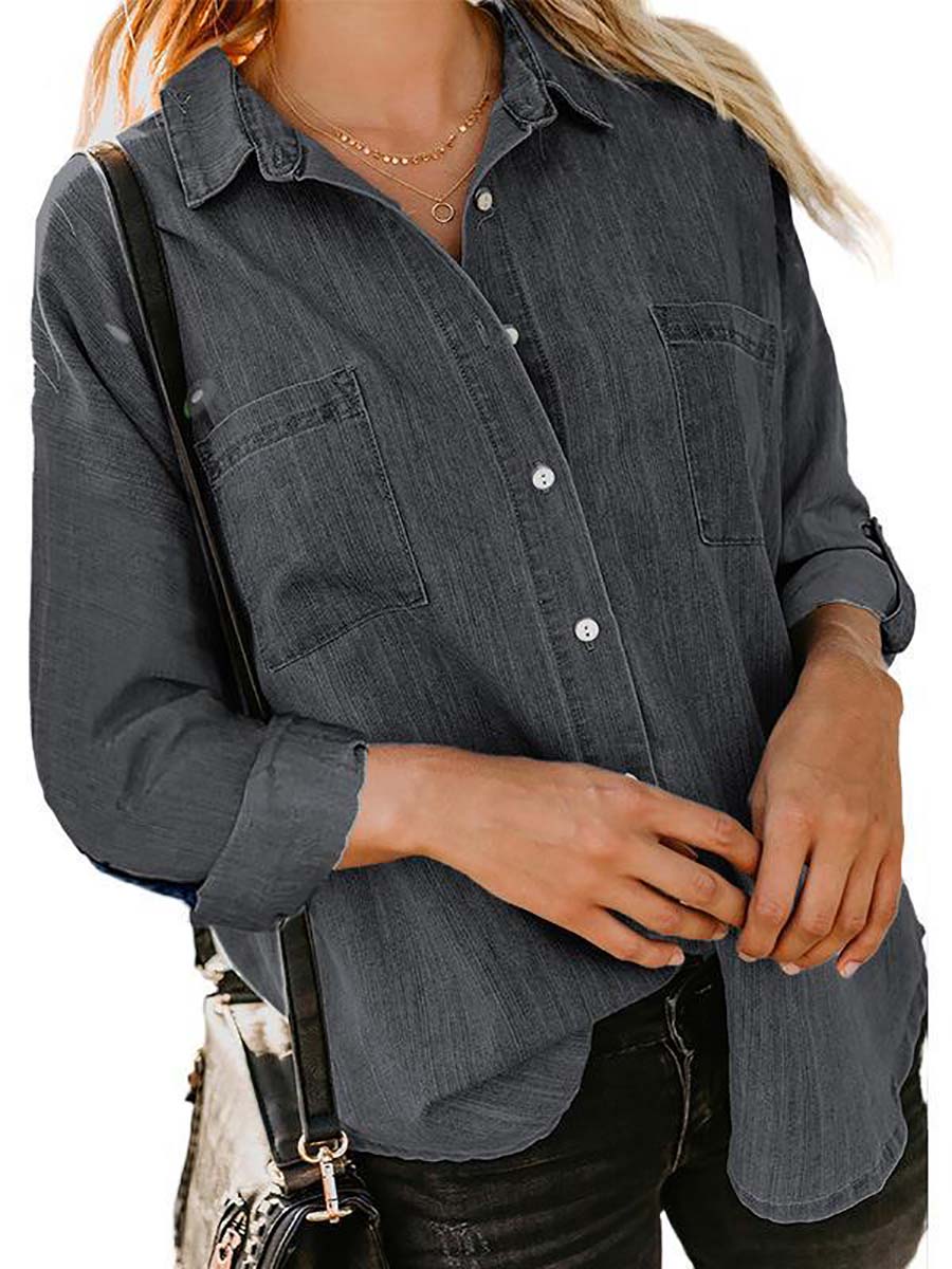 Stunncal Loose Long-Sleeved Casual Blouse (8 colors)