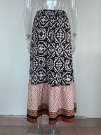 Stunncal Printed Loose Patchwork Hem Dress