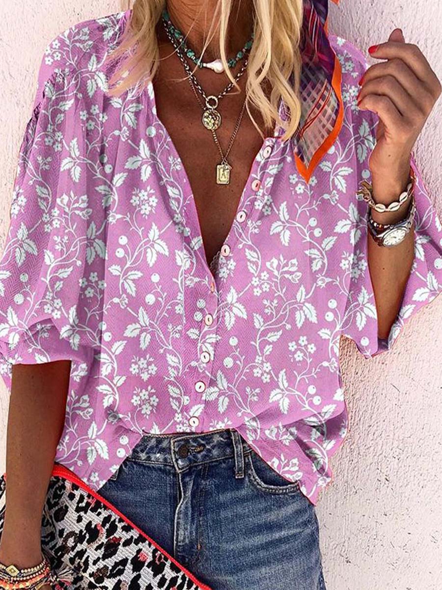 Stunncal Long Sleeve Printed Button Shirt (3 colors)