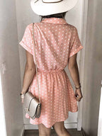 Stunncal Polka Dot Belt Dress