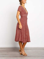 Stunncal Print Dot Belt Dress