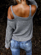 Stunncal off-Shoulder Knitted Sweater