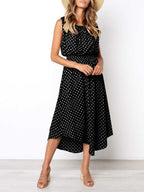 Stunncal Sleeveless Dot Dress