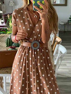 Stunncal Polka Dot Long Dress