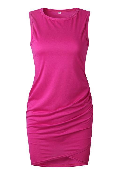 Stunncal Asymmetry Ruched Sheath Mini Dress（7 colors）