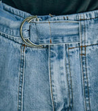 Stunncal Metal Buckle Legged Harem Jeans