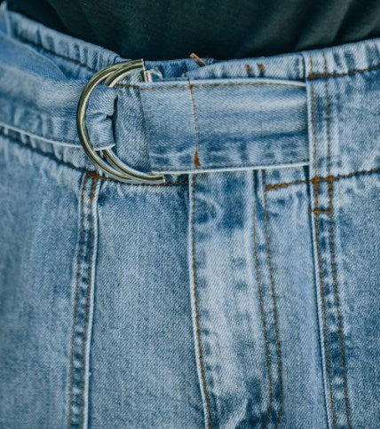 Stunncal Metal Buckle Legged Harem Jeans