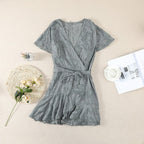 Stunncal V-Neck Belt Floral Dress