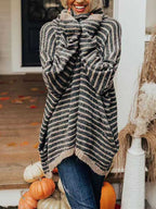 Stunncal Loose Pullover Striped Sweater Knit Sweater