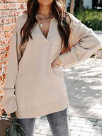 V-neck Loose Sexy Knit Pullover Sweater