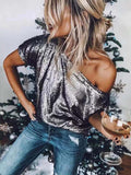 Stunncal Wine and Shine Sequin Top