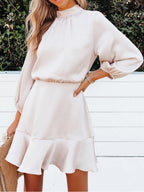 Stunncal Long Sleeve Pleated Midi Dress