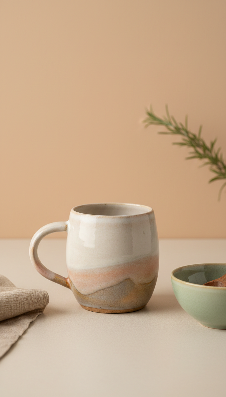 Hand-thrown ceramic mug
