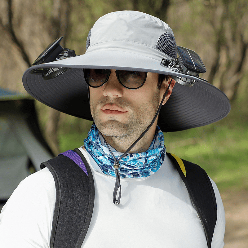 🎁Best father‘s Day Gifts❤2025 New Ultralight Solar Fan Sun Hat – Lighter Than a Baseball!⚾(Only 11oz)：Japanese Design