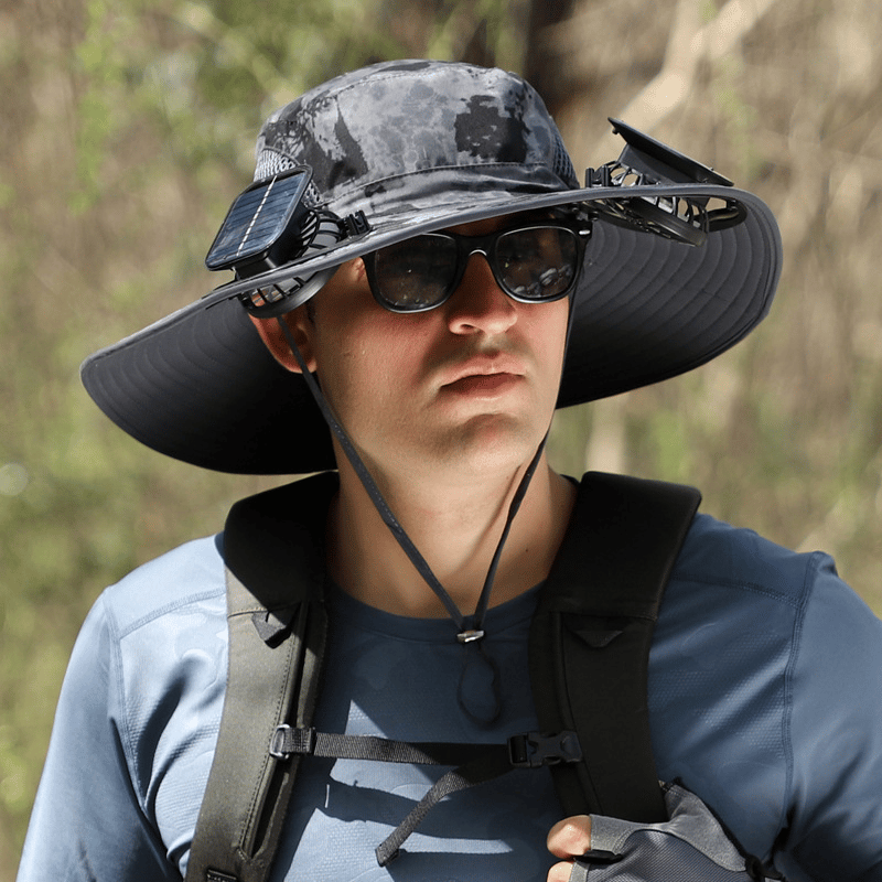 🎁Best father‘s Day Gifts❤2025 New Ultralight Solar Fan Sun Hat – Lighter Than a Baseball!⚾(Only 11oz)：Japanese Design